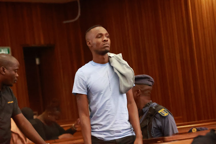 Bongani Ntanzi, accused of killing former Bafana Bafana goalkeeper Senzo Meyiwa, in the dock.