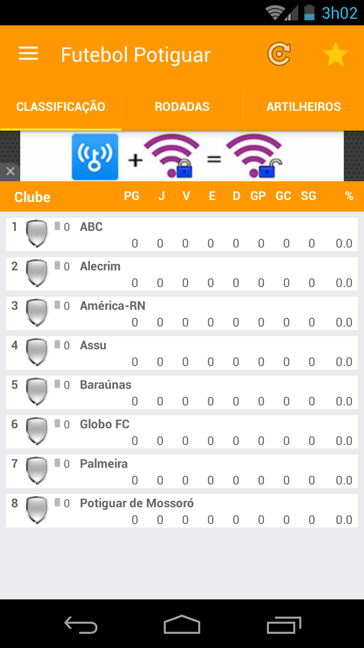 Android application Futebol Potiguar 2016 screenshort