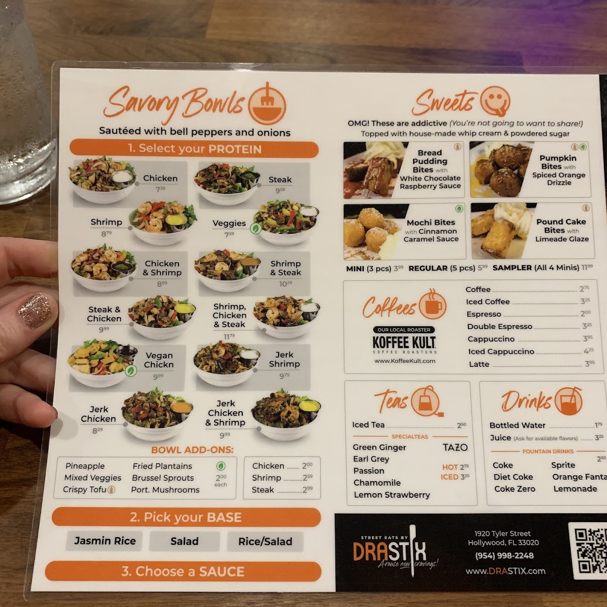 Drastix gluten-free menu