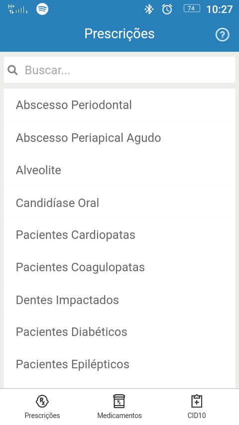 Android application PrescriMed - Odontológico screenshort