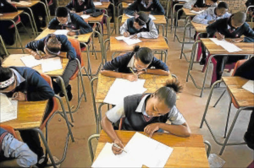 Gearing up for the future: Pupils write exams at a school in Randfontein, west of Johannesburg. PHOTO: DANIEL BORN