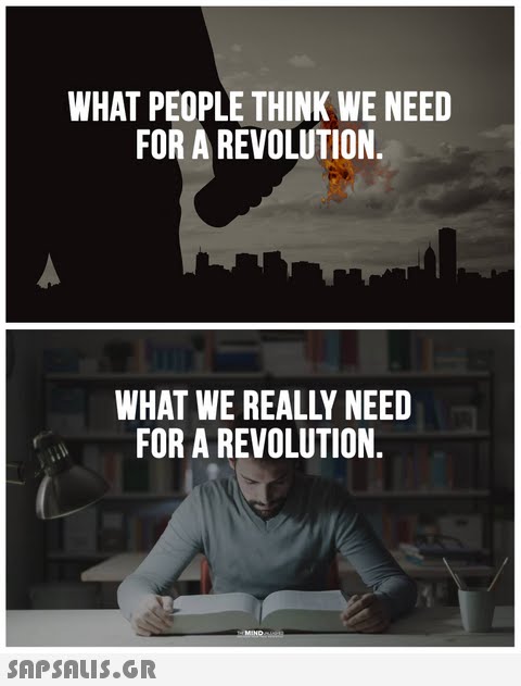 WHAT PEOPLE THINK WE NEED FOR A REVOLUTION. WHAT WE REALLY NEED FOR A REVOLUTION