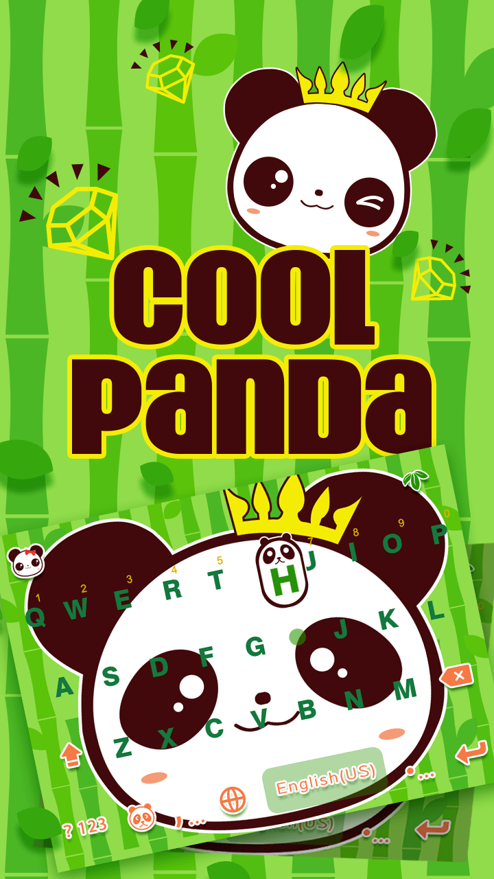Android application Cool Panda Emoji KeyboardTheme screenshort