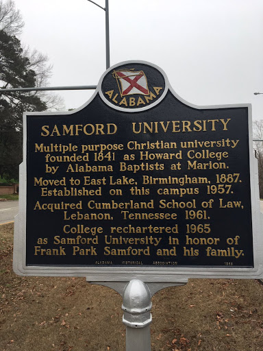 Multiple purpose Christian university founded 1841 as Howard College by Alabama Baptists at Marion. Moved to East Lake, Birmingham, 1887. Established on this campus 1957. Acquired Cumberland...