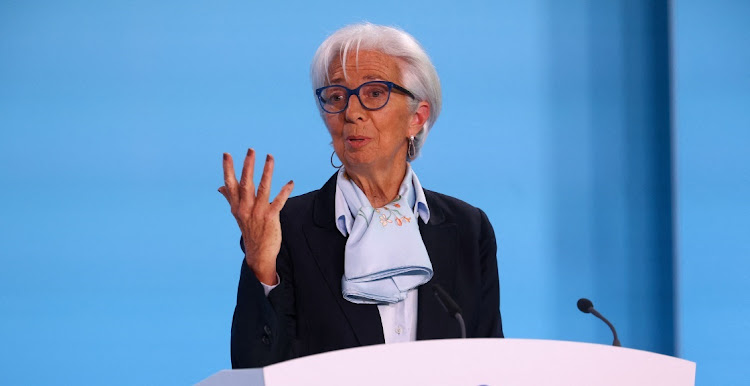European Central Bank president Christine Lagarde speaks during a press conference in Frankfurt, Germany, April 11 2024. Picture: REUTERS/Kai Pfaffenbach