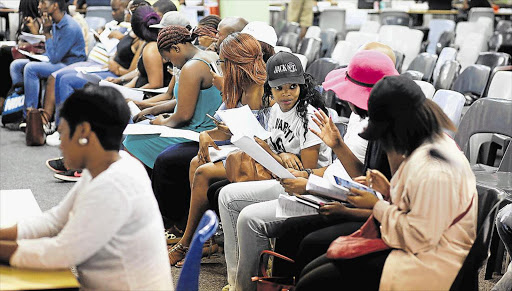 FIRST STEP: Students at the University of Fort Hare during registration recently Picture: MARK ANDREWS