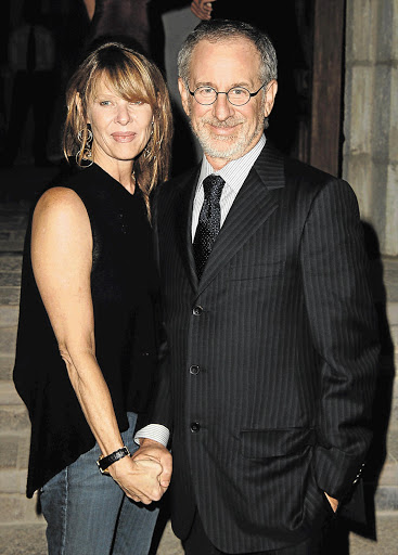 FAMILY FIRST: Kate Capshaw and Steven Spielberg, top, Spielberg, Capshaw, Sasha Rebecca Spielberg and Theo Spielberg in New York