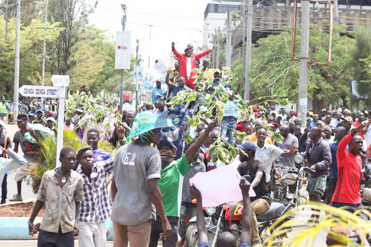 Kisumu residents stage protests over high cost of living in Kisumu on March 10.