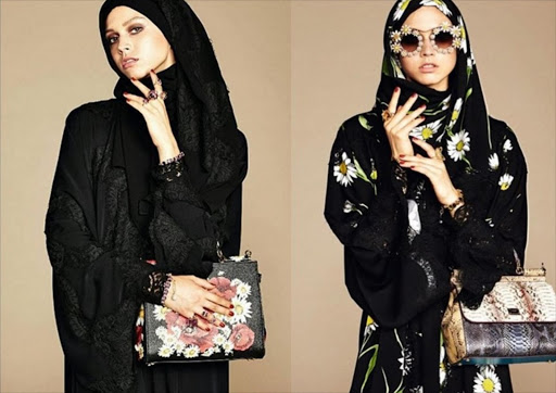 Outfits from Dolce & Gabbana's Abaya line.