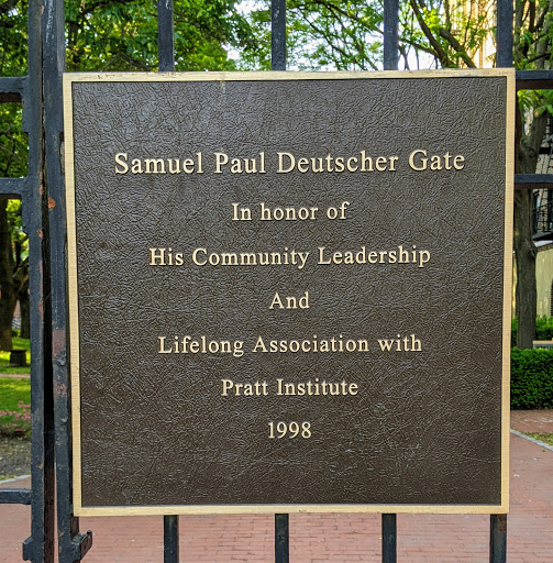 Samuel Paul Deutscher Gate In honor of His Community Leadership And Lifelong Association with Pratt Institute 1998   Submitted by @lampbane