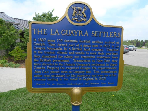 In 1827 some 135 destitute Scottish settlers arrived at Guelph. They formed part of a group sent in 1825 to La Guayra, Venezuela, by a British land company. Unsuited to the tropical climate and...