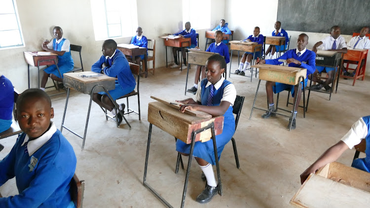 Bungoma DEB Primary School pupils in the exam room on Monday, November 28, 2022. Kepsha has called on the government to increase capitation on primary schools.