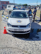 The scene in Hanover Park after a metro police constable was shot on Thursday.