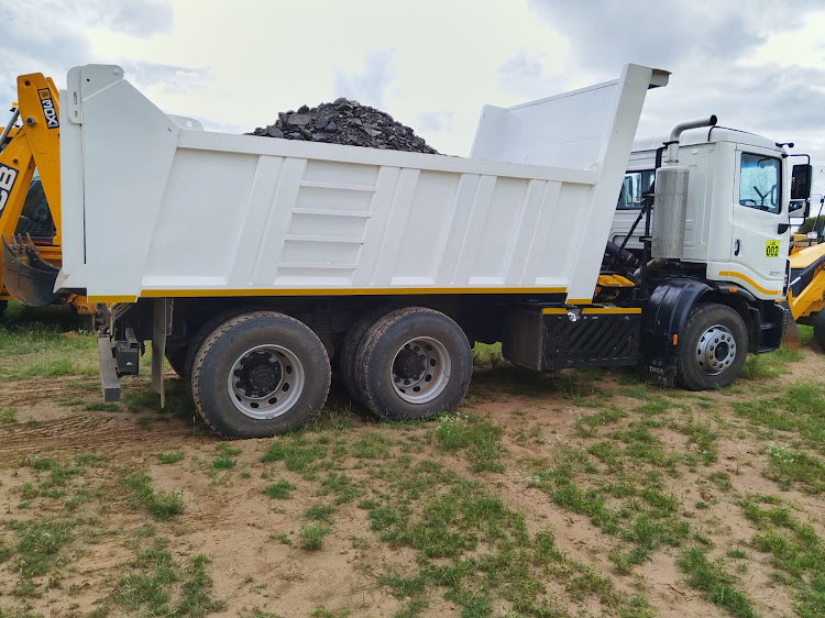 Police confiscated this truck during an operation to disrupt illegal mining activities in Limpopo on Tuesday. They also arrested 32 illegal mining suspects.