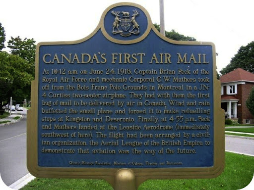 At 10:12 a.m. on June 24, 1918, Captain Brian Peck of the Royal Air Force and mechanic Corporal C.W. Mathers took off from the Bois Franc Polo Grounds in Montreal in a JN-4 Curtiss two-seater...