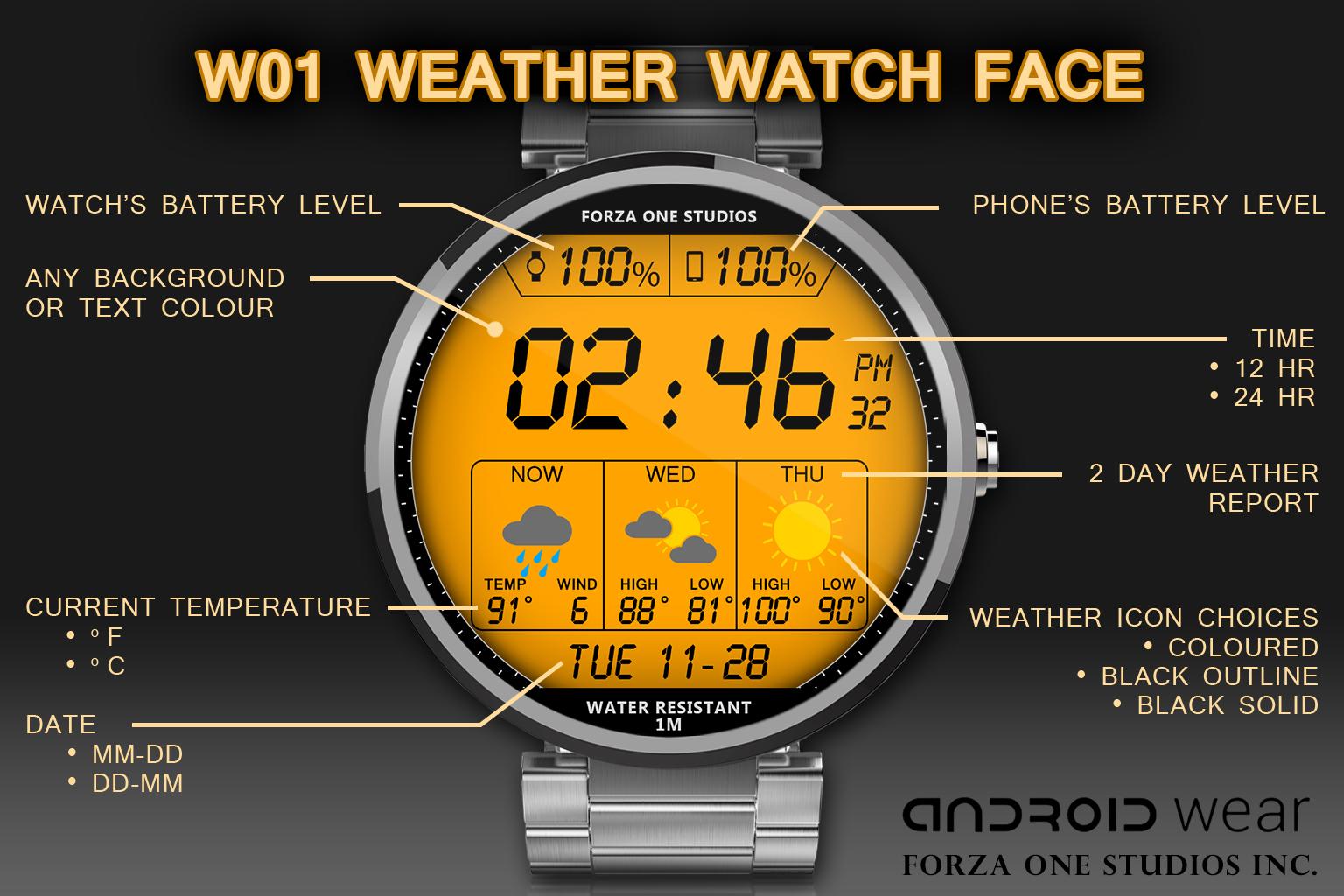 Android application Watch Face W01 Android Wear screenshort