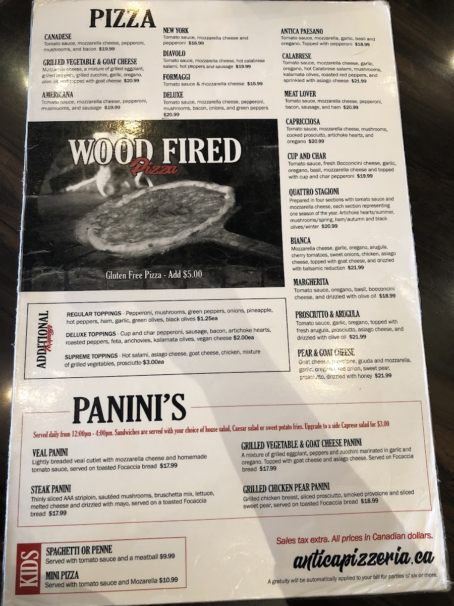 Wood burned pizza. Separate oven for the gluten free pizza. Vegan cheese available. They don’t have bread so we can’t do the panini but I finally found safe food!