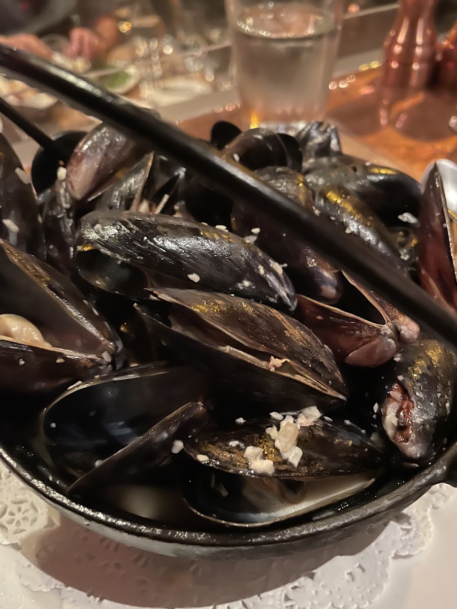 Beautiful cauldron of gf mussels