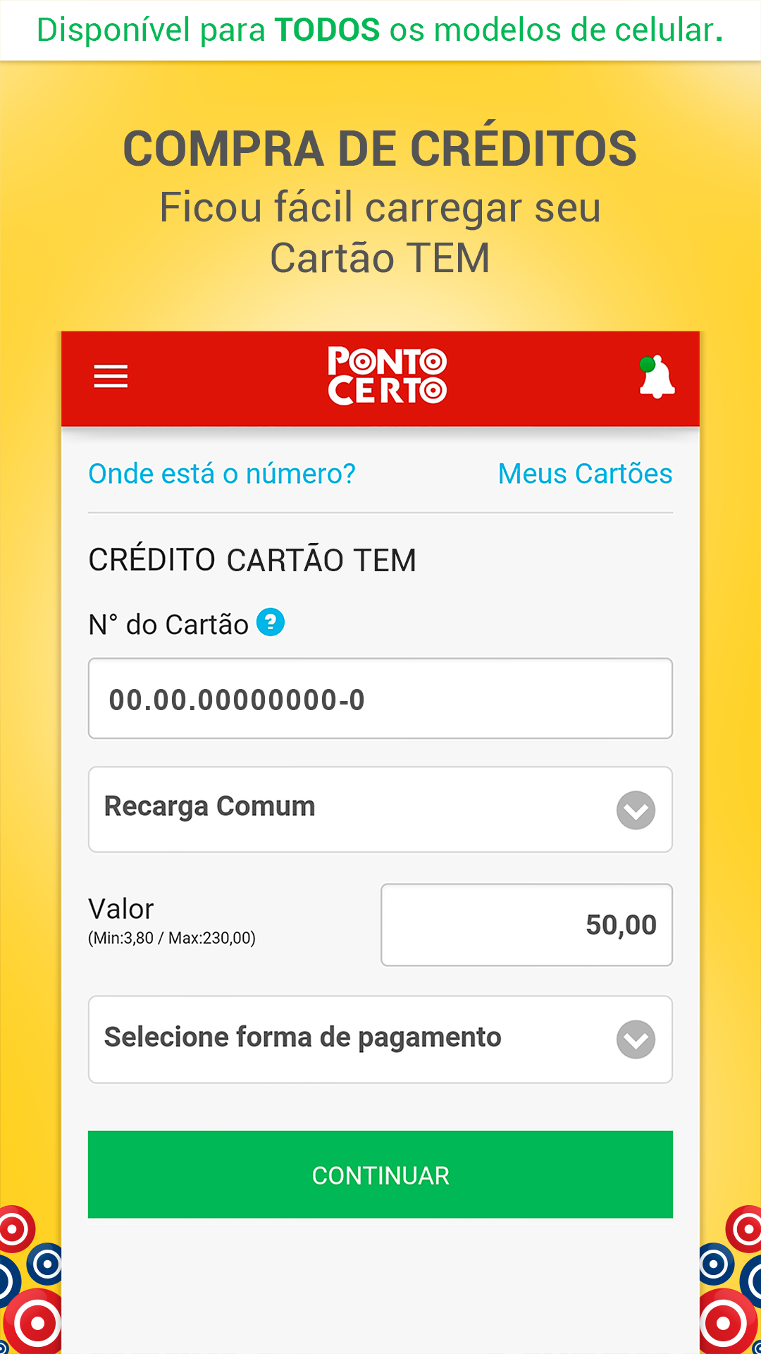 Android application Ponto Certo Cartão TEM screenshort
