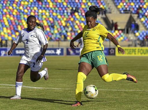 Banyana striker Jermaine Seoposenwe, right, is confident they will qualify for the Olympics and World Cup.