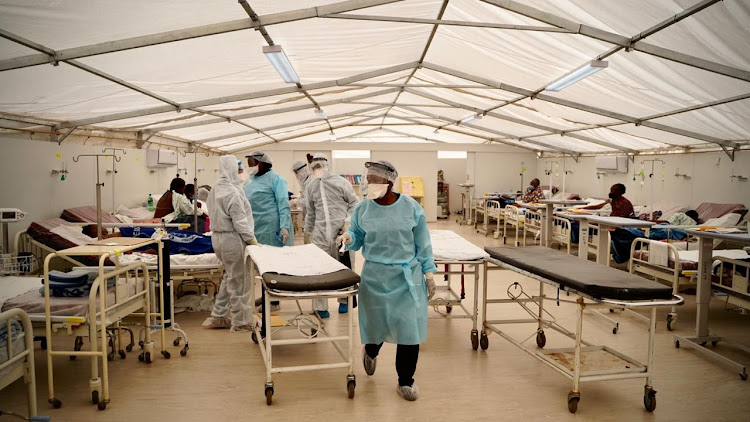 Inside the much criticised tents initially used for Covid-19 intervention at Tembisa Provincial Tertiary Hospital.