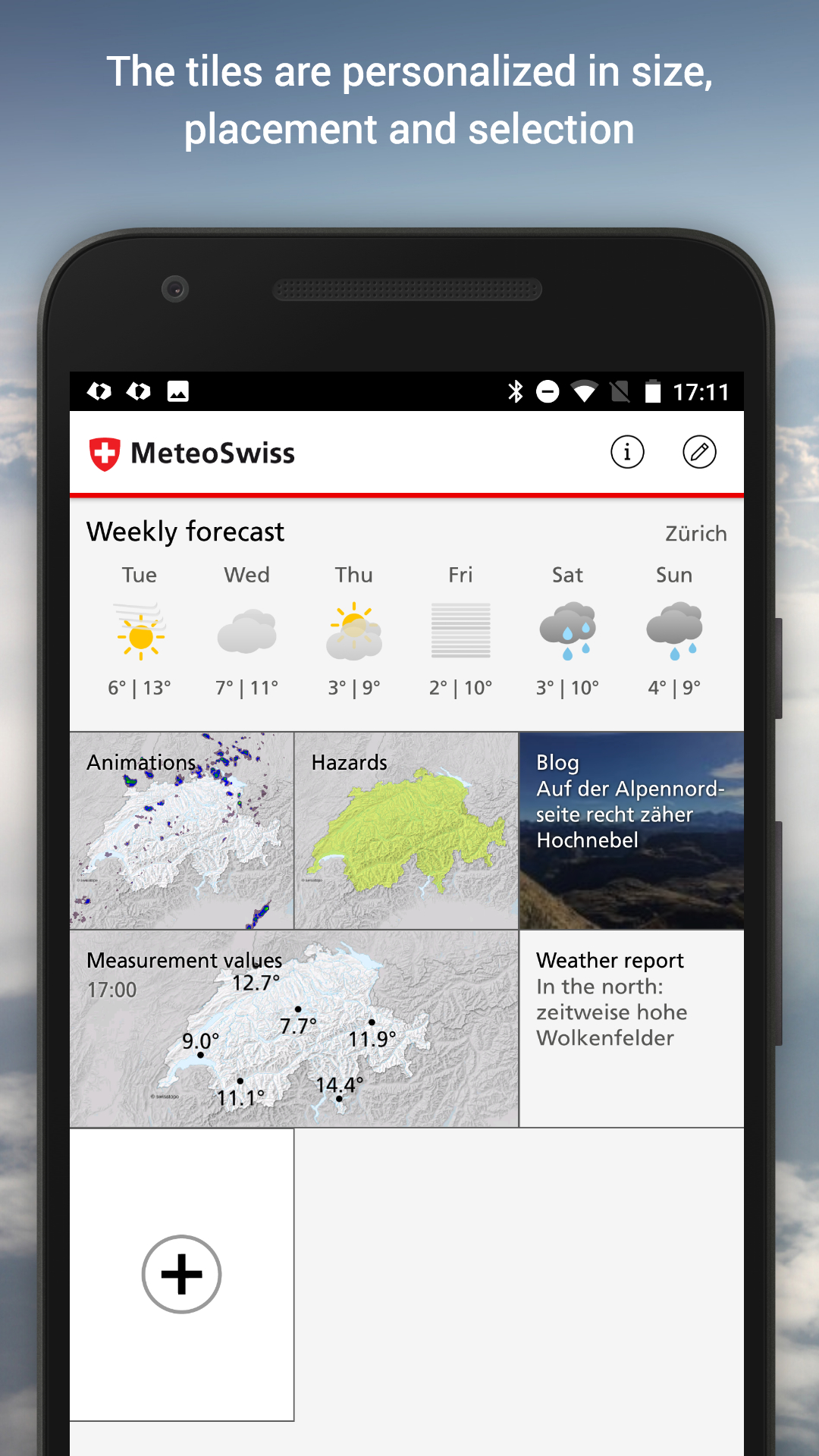 Android application MeteoSwiss screenshort