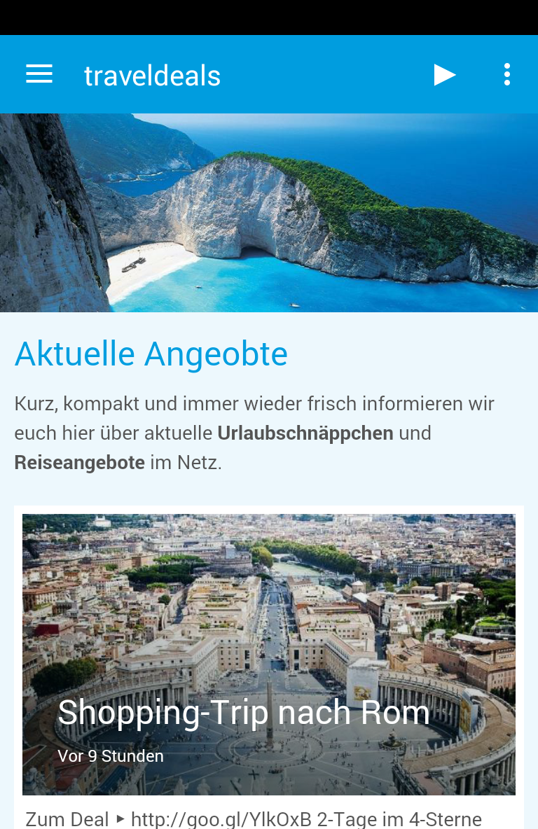 Android application traveldeals.one screenshort