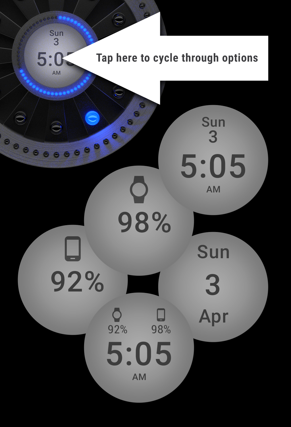 Android application Real LED Watchface screenshort