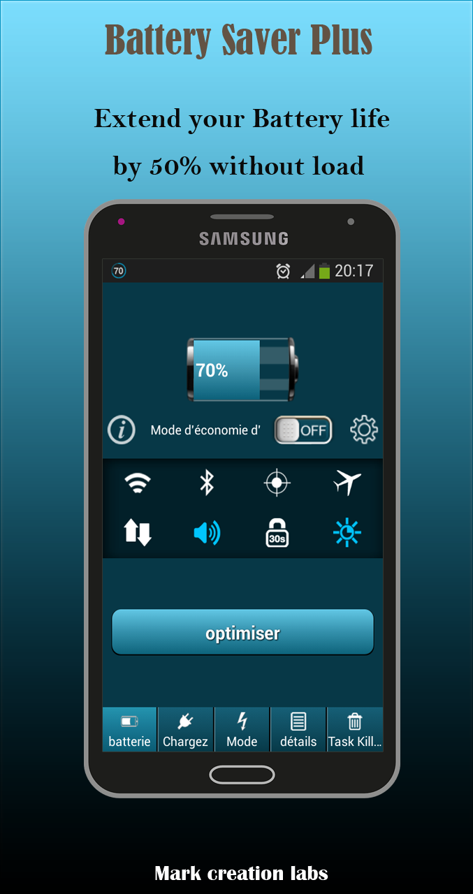 Android application battery saver screenshort
