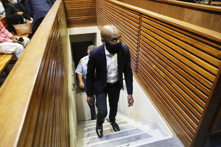 Ntuthuko Shoba, the man accused of plotting Tshegofatso Pule’s murder, in the Roodepoort magistrate’s court.