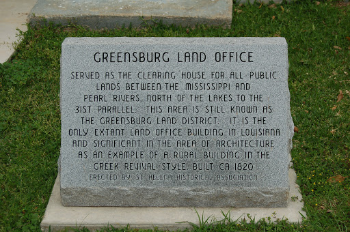 Served as the clearing for house all public lands between the Mississippi and Pearl Rivers, north of the lakes to the 31st parallel. This area is still known as the Greensburg Land District. It is...