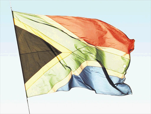 The Democratic South African flag.