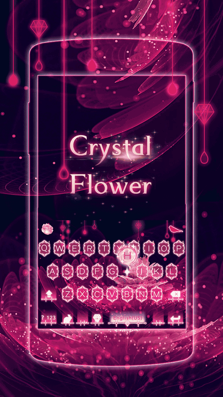 Android application Crystal Flower Qwerty Keyboard screenshort