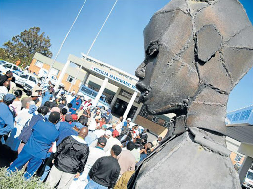 WATCHFUL: The statue of Cecilia Makiwane staff at the hospital back in 2007 Picture: ALAN EASON