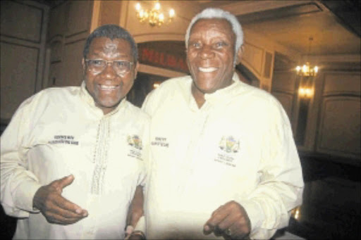 MENTORS: Bloemfontein Celtic's late co-founding director Norman Mathobisa with Petrus 'Whitehead' Molemela at a sports function . Photo: Teboho Setena