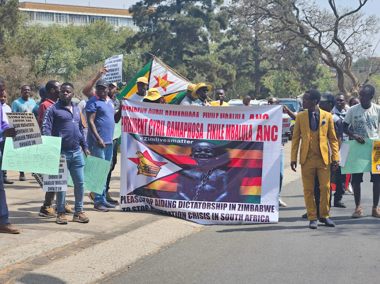 Zimbabwean nationals based in South Africa marched from the Union Buildings to the embassy in Pretoria on Friday against what they say are irregular general election results.