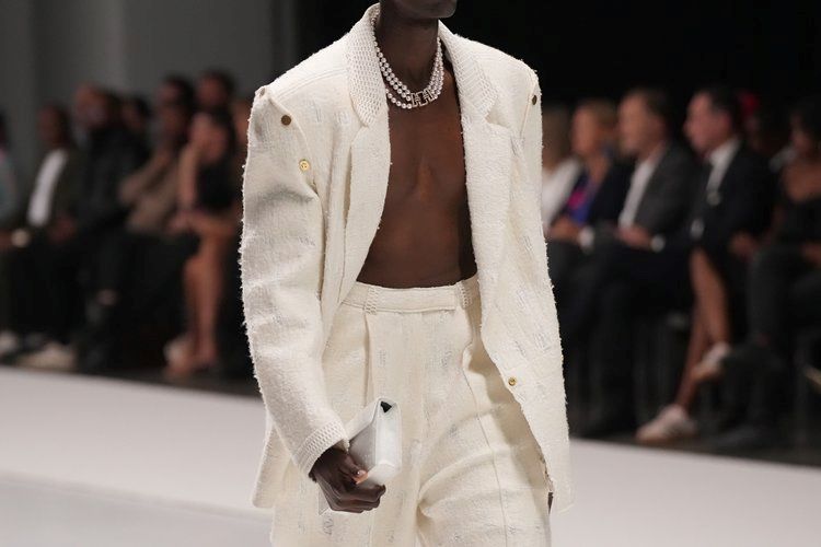 A model wearing a Viviers Studio suit from the In Our Element(al) collection at SAFW SS24