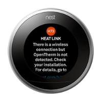 Example of notification screen on Nest thermostat