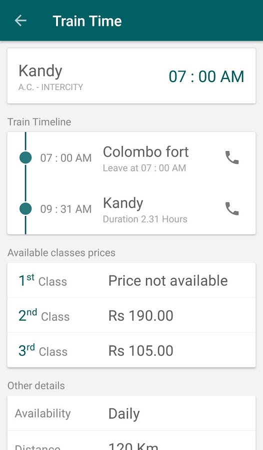 Train Schedule Sri Lanka — приложение на Android