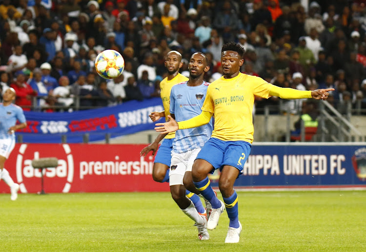 Mamelodi Sundowns utility defender Motjeka Madisha (R) will be pleased with some game time after struggling to nail down a regular place in the team last season.