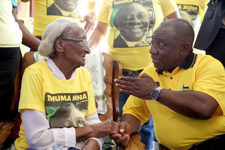 President Cyril Ramaphosa shared a heartfelt moment with 102-year-old Johhana Godden ahead of the ANC's manifesto launch and January 8 statement.