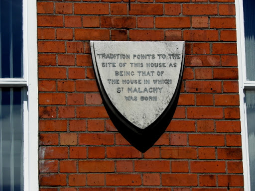 The following text is included, "Tradition points to the site of this house as being that of the house in which St Malachy was born" Pictured here H8744 : Malachy's, Armagh © Copyright Kenneth...