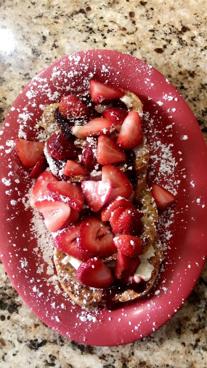 Gluten free stuffed berry french toast