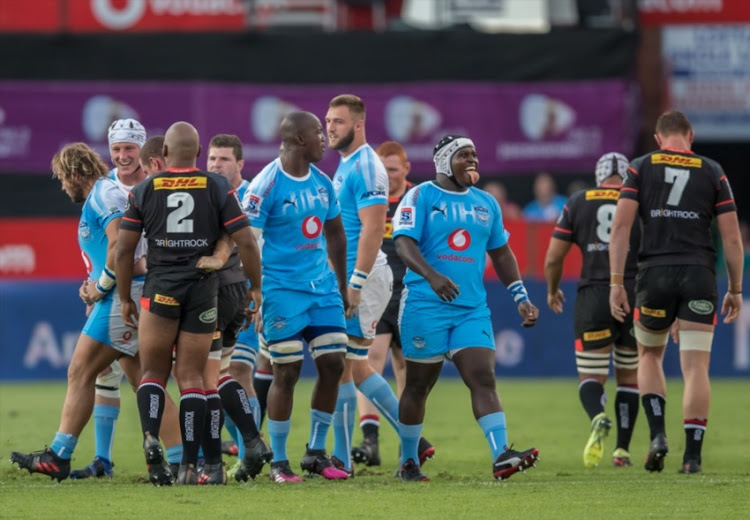 Trevor Nyakane of the Vodacom Bulls could not contain his emotion after successfully disrupting the DHL Stormers scrum during the Super Rugby match between Vodacom Bulls and DHL Stormers at Loftus Versfeld on March 31, 2018 in Pretoria, South Africa.