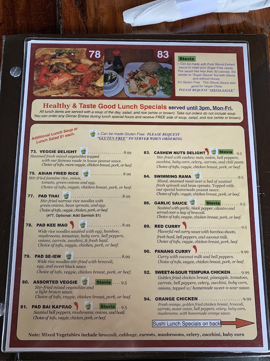 Most of their lunch menu has gluten free options