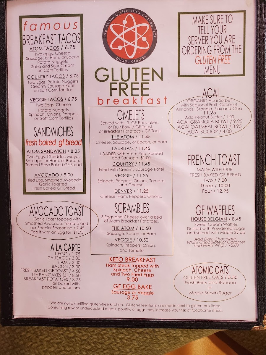 Gluten-Free at The Atom Bistro and Coffee Bar