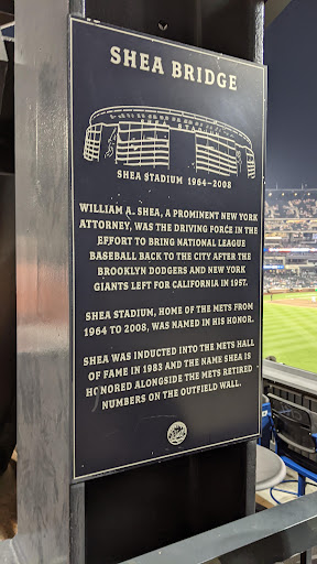 SHEA BRIDGE   SHEA STADIUM 1964-2008   WILLIAM A. SHEA, A PROMINENT NEW YORK ATTORNEY, WAS THE DRIVING FORCE IN THE EFFORT TO BRING NATIONAL LEAGUE BASEBALL BACK TO THE CITY AFTER THE BROOKLYN...