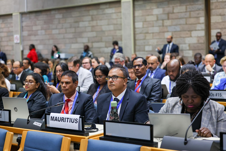 Delegates during the official opening of the Third Session of the Inter-Governmental Negotiating Committee(INC) on ending plastic pollution at the United Nations Office in Nairobi on November 13, 2023