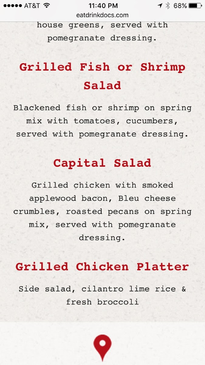 salads are listed here but many menu items can be made gf.