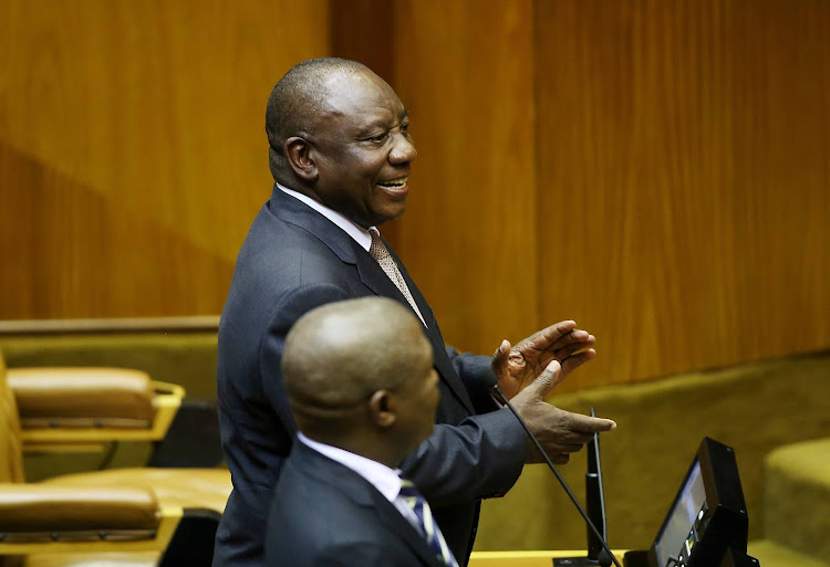 President Cyril Ramaphosa during his State of the Nation Address in Parliament in Cape Town on February 7 2019.